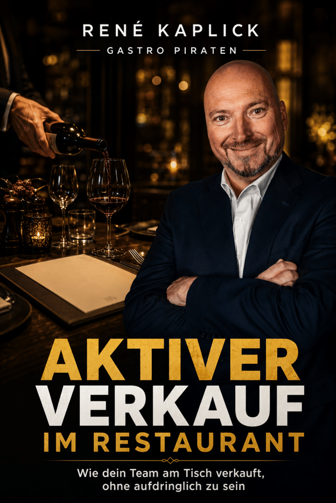 Aktiver Verkauf im Restaurant Buch Servicekraft empfiehlt am Tisch